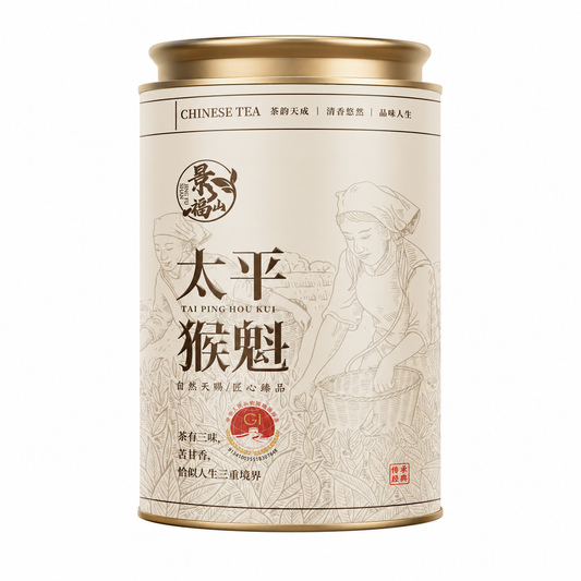 Premium First-Pick Taiping Houkui Green Tea 50 g with long flat leaves and orchid-like aroma