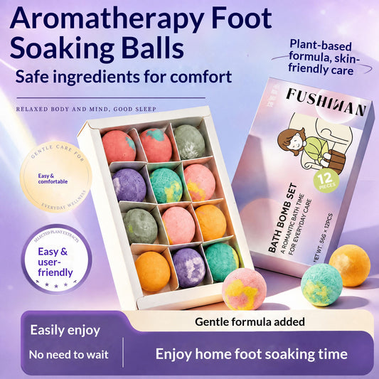Aromatherapy Foot Soak Balls Gift Set – Relaxing Botanical Foot Bath Bombs for Home Spa & Sleep Wellness | Oriental Self-Care Ritual