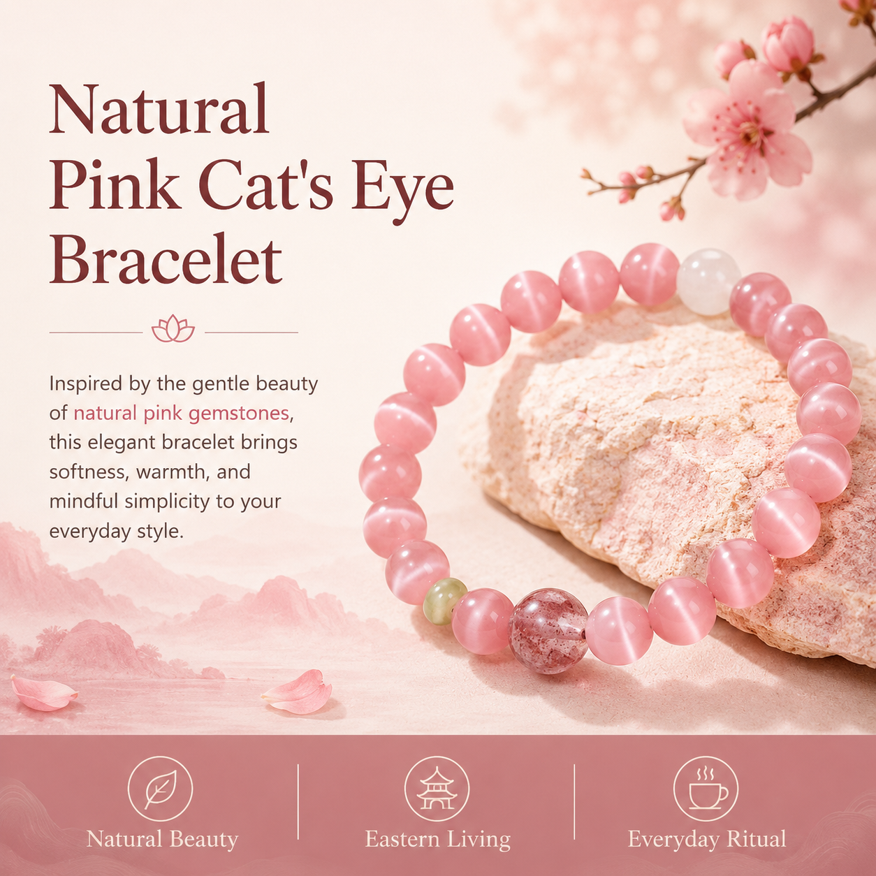 Natural Rose Quartz Bracelet