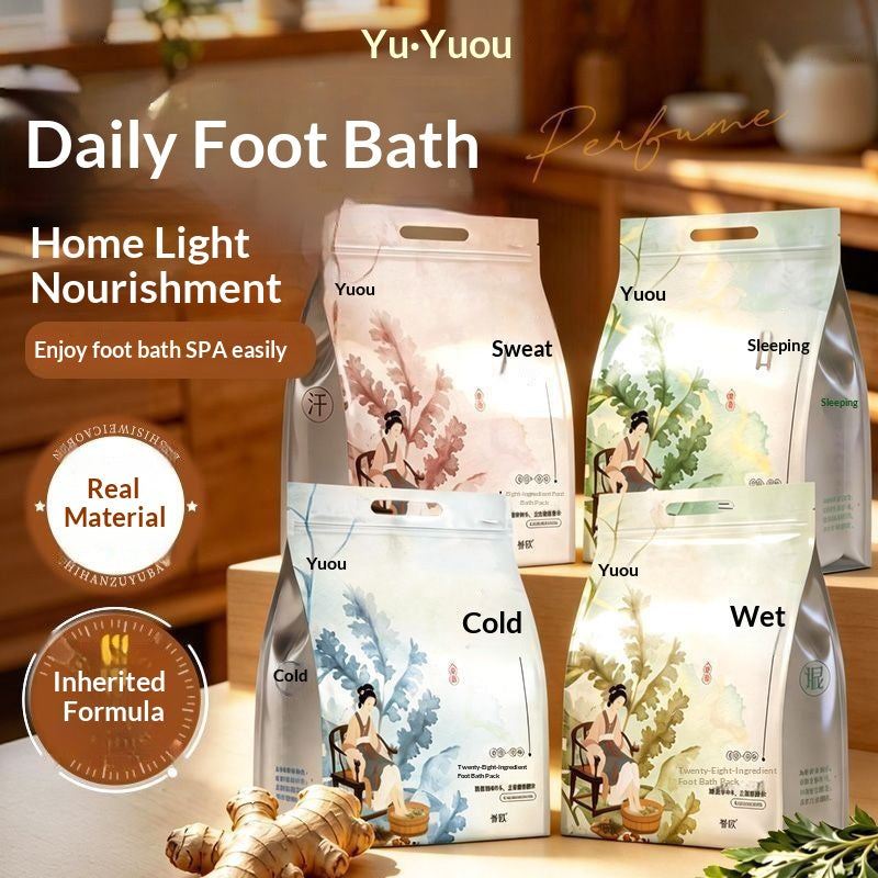 Traditional Chinese Herbal Foot Soak Pack – Oriental Wellness Foot Bath for Sleep, Detox & Relaxation | Mugwort Ginger Spa Soak for Home Self-Care