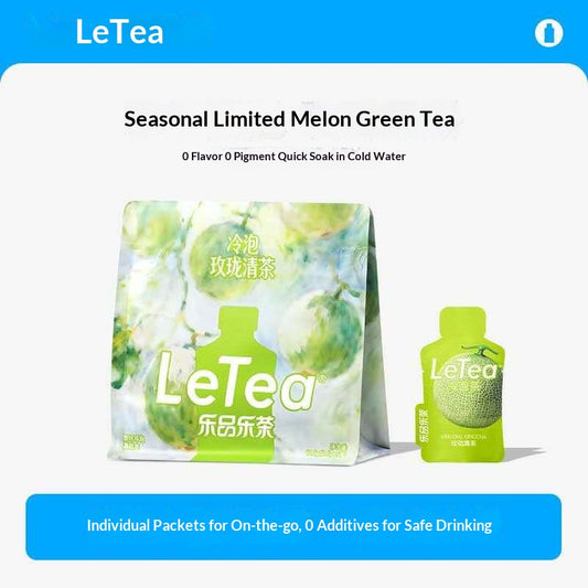 LeTea Cold Brew Melon Green Tea – Oriental Wellness Slim Tea with Rose Melon Flavor | Healthy Fitness Hydration Tea for Fat Burn & Daily Energy