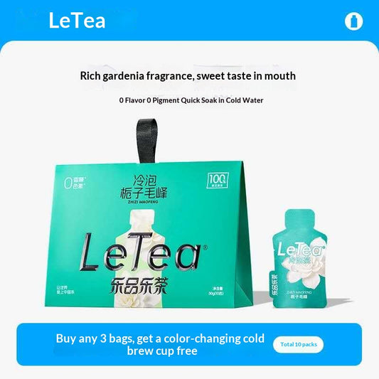 LeTea Gardenia Green Tea Cold Brew Tea Bags – Premium Chinese Floral Tea | Oriental Wellness & Healing Hydration Drink
