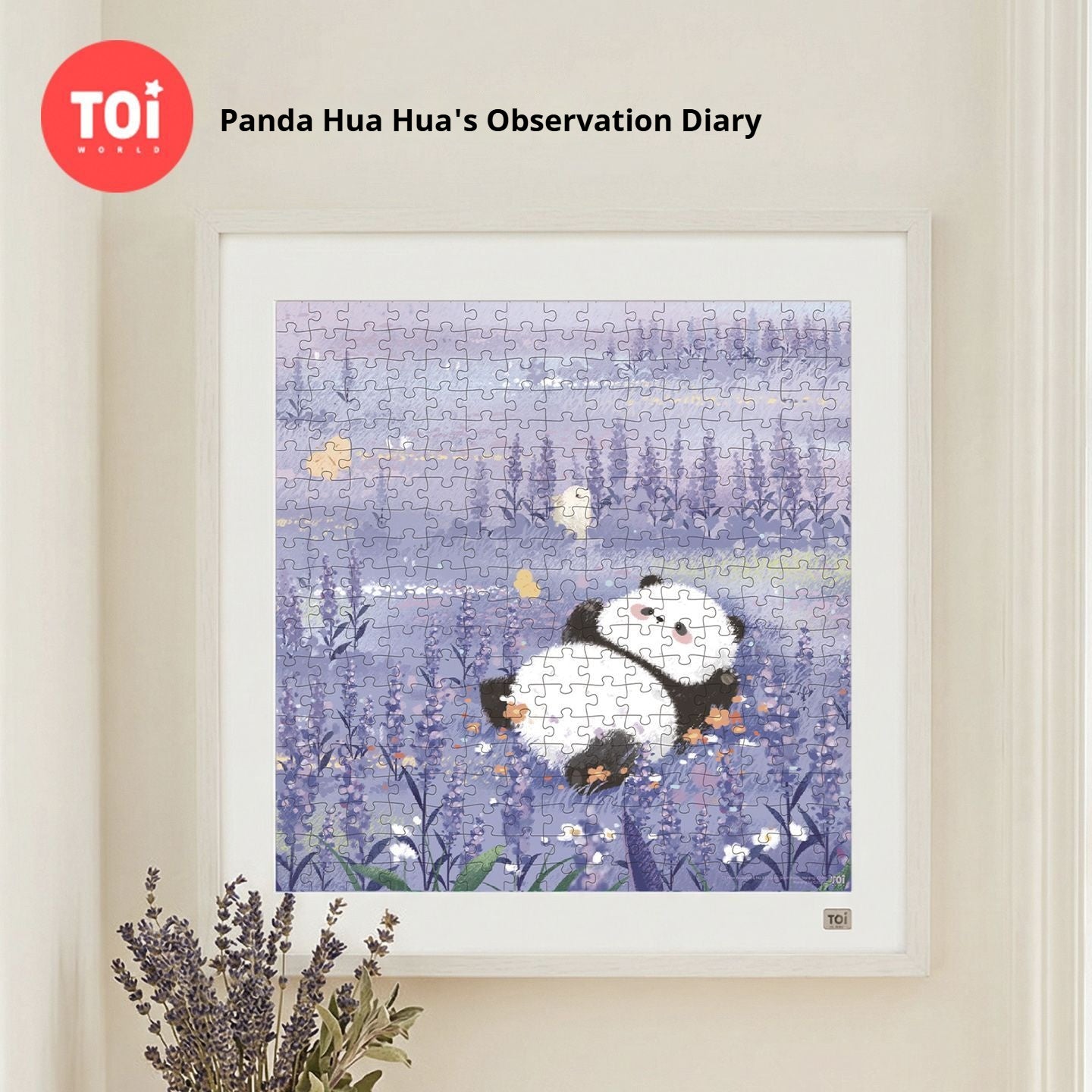 Cute Panda Lavender Field Jigsaw Puzzle – Healing Panda Puzzle, Lavender Landscape Wall Art, Relaxing Mindfulness Puzzle Gift For Adults & Teens