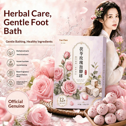 Rose Mugwort Herbal Foot Soak Balls – Botanical Aromatherapy Foot Bath for Relaxation, Soft Skin & Oriental Wellness | Luxury Home Spa Ritual
