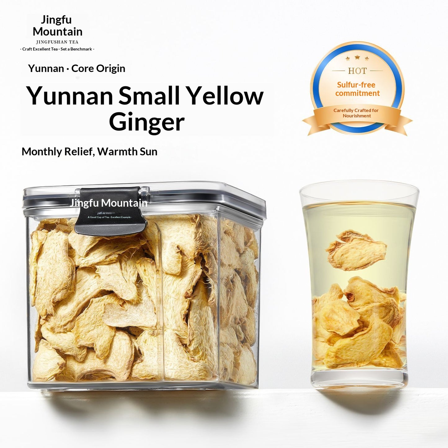 Premium Yunnan Dried Ginger Tea Slices – Natural Chinese Herbal Warming Tea for Daily Wellness & Comfort