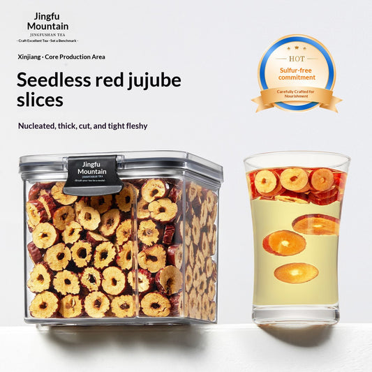 Premium Seedless Red Date Slices Tea – Natural Chinese Jujube Herbal Wellness Tea for Beauty & Daily Energy