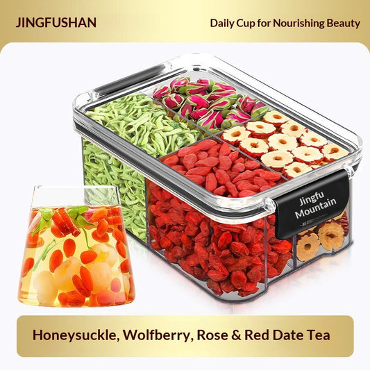 Beauty Herbal Tea Blend – Honeysuckle, Goji Berry, Rose & Red Date Wellness Tea for Daily Glow & Self-Care