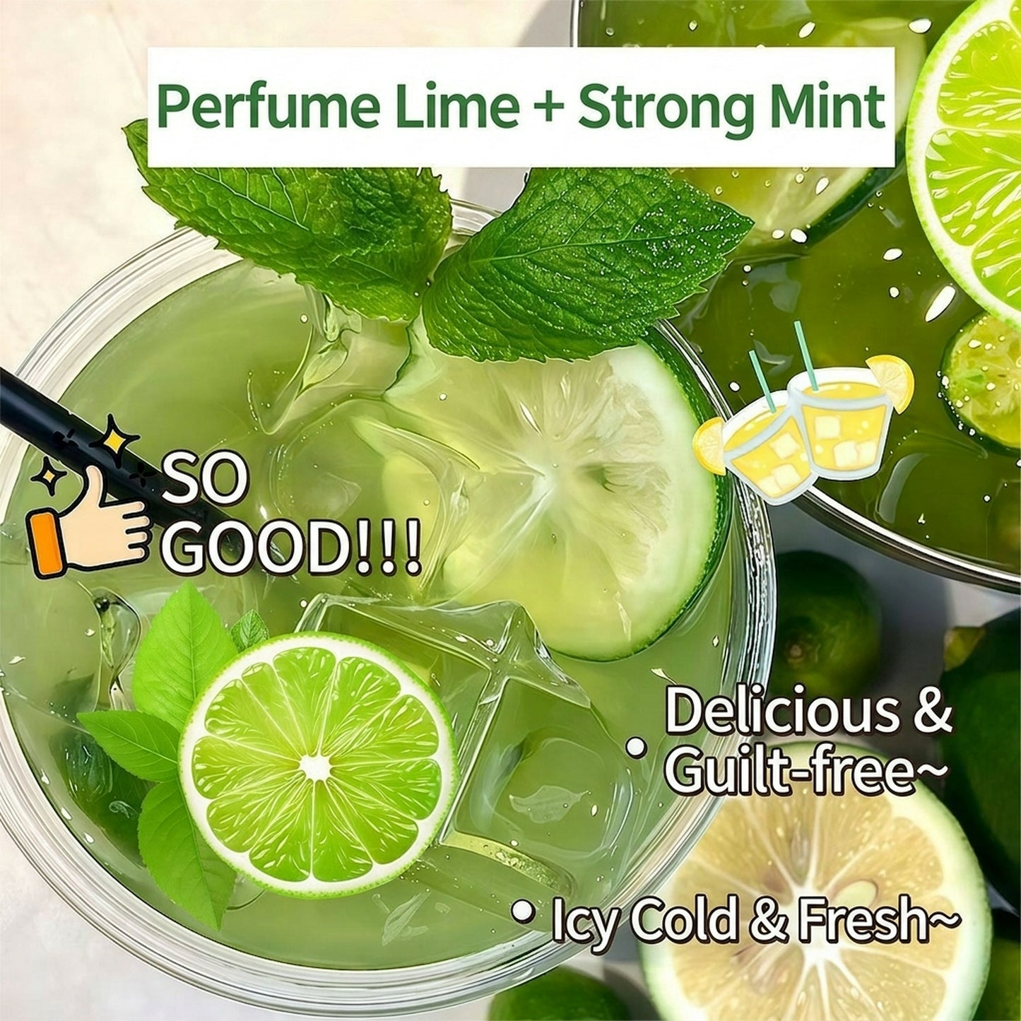 Premium Freeze Dried Mint Lemon Tea Cubes – Instant Wellness Fruit Tea for Refreshing Hydration, Slow Living & TikTok Aesthetic Drinks