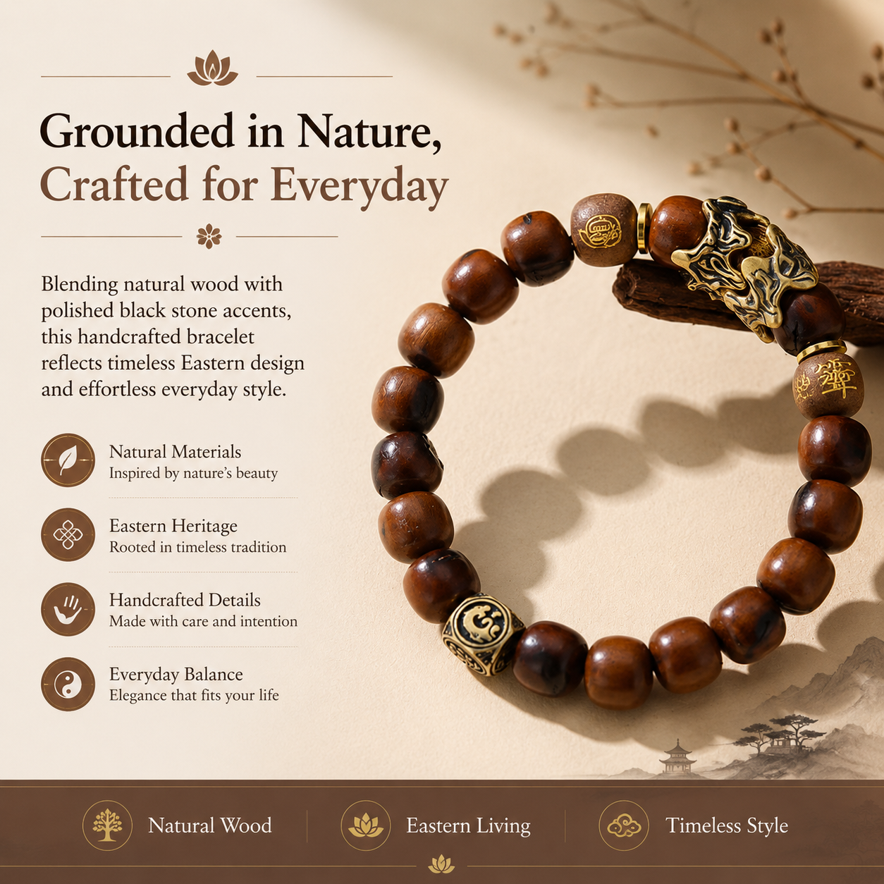 Pixiu Sandalwood Bracelet