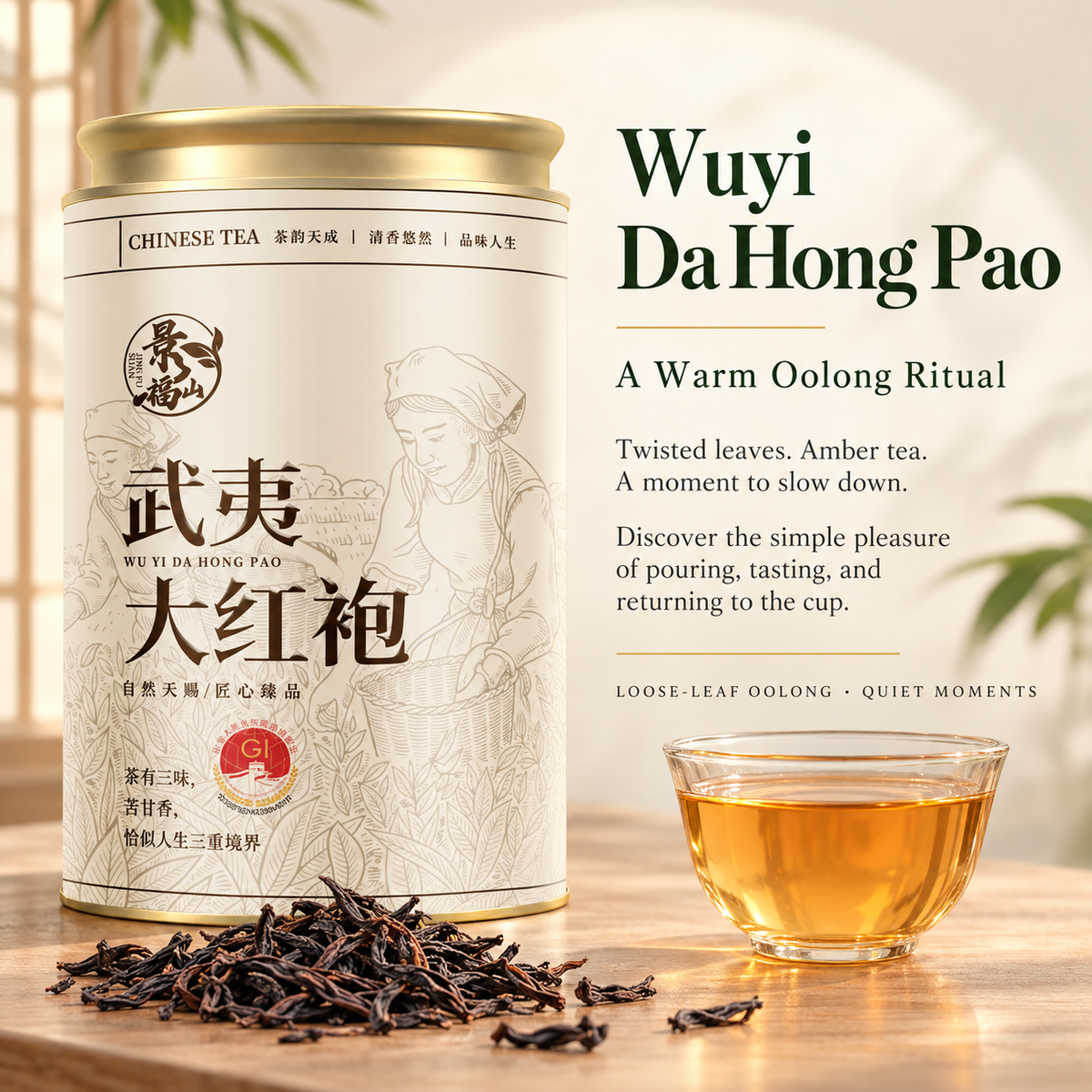 Wuyi Da Hong Pao Rock Oolong Tea – Chinese Loose Leaf Tea 125 g