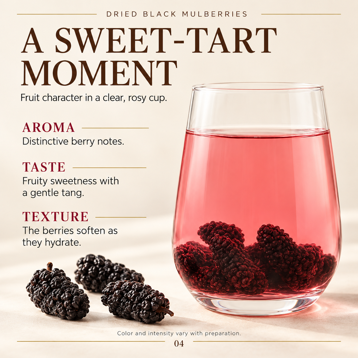 Whole Dried Mulberries for Tea Pairings and Pantry Recipes
