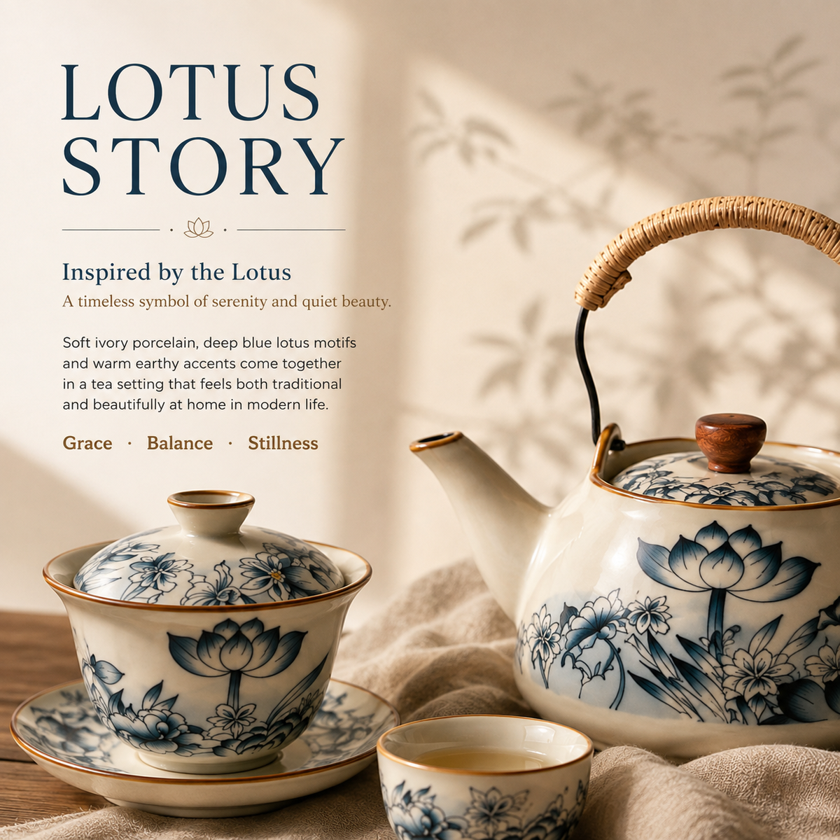 Lotus Blossom Ru Ware Gongfu Tea Set – Complete Tea Set