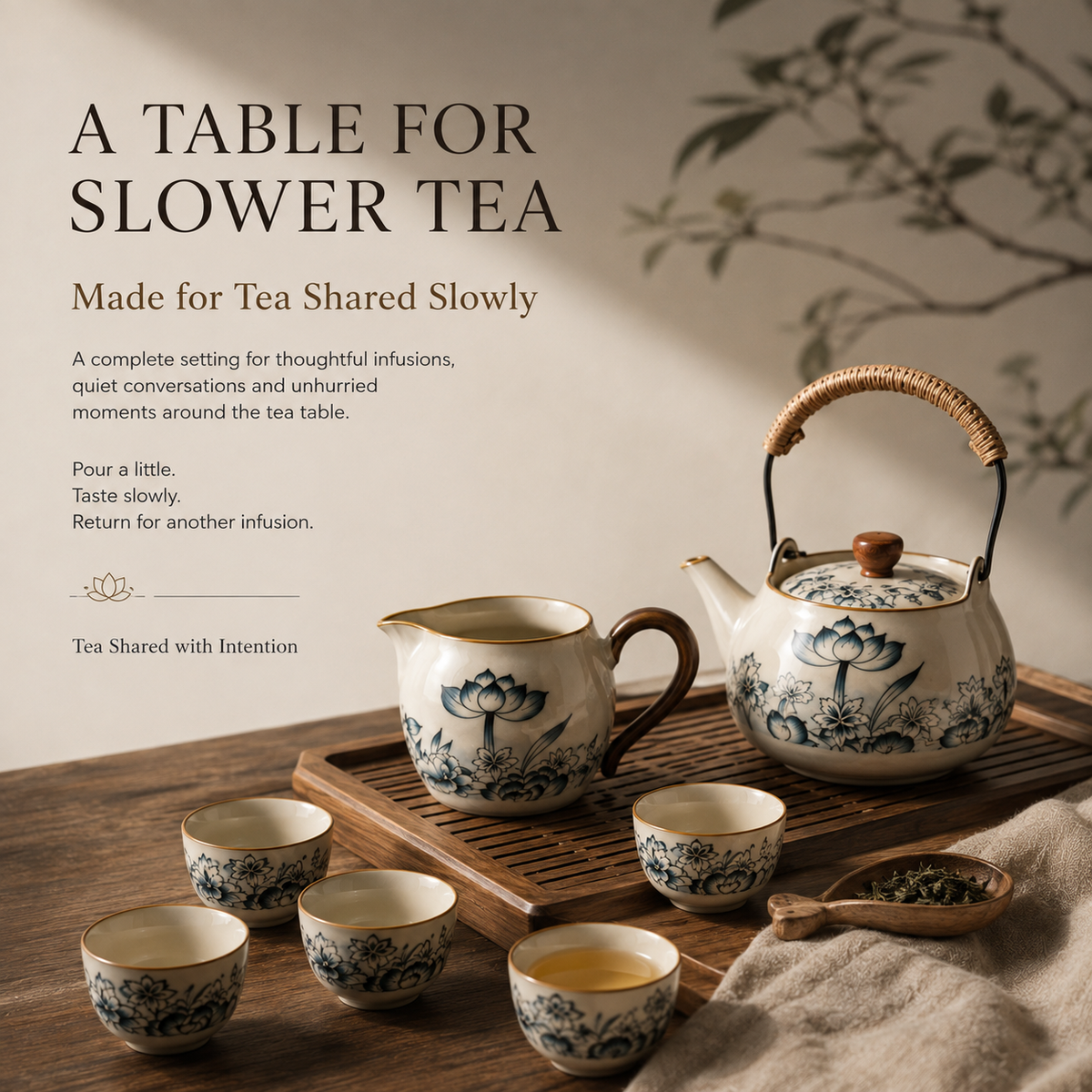 Lotus Blossom Ru Ware Gongfu Tea Set – Complete Tea Set