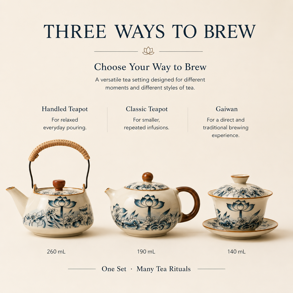 Lotus Blossom Ru Ware Gongfu Tea Set – Complete Tea Set