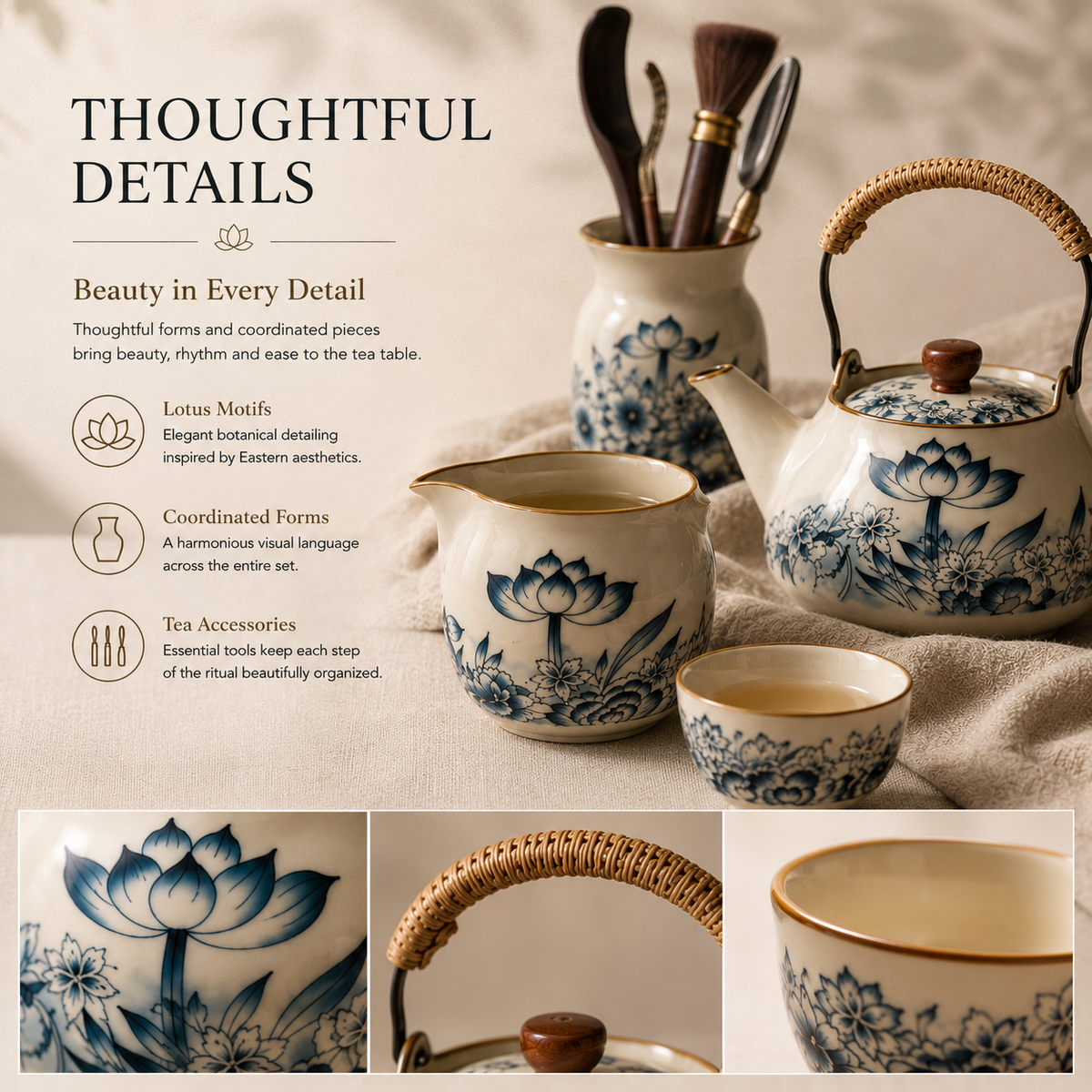 Lotus Blossom Ru Ware Gongfu Tea Set – Complete Tea Set