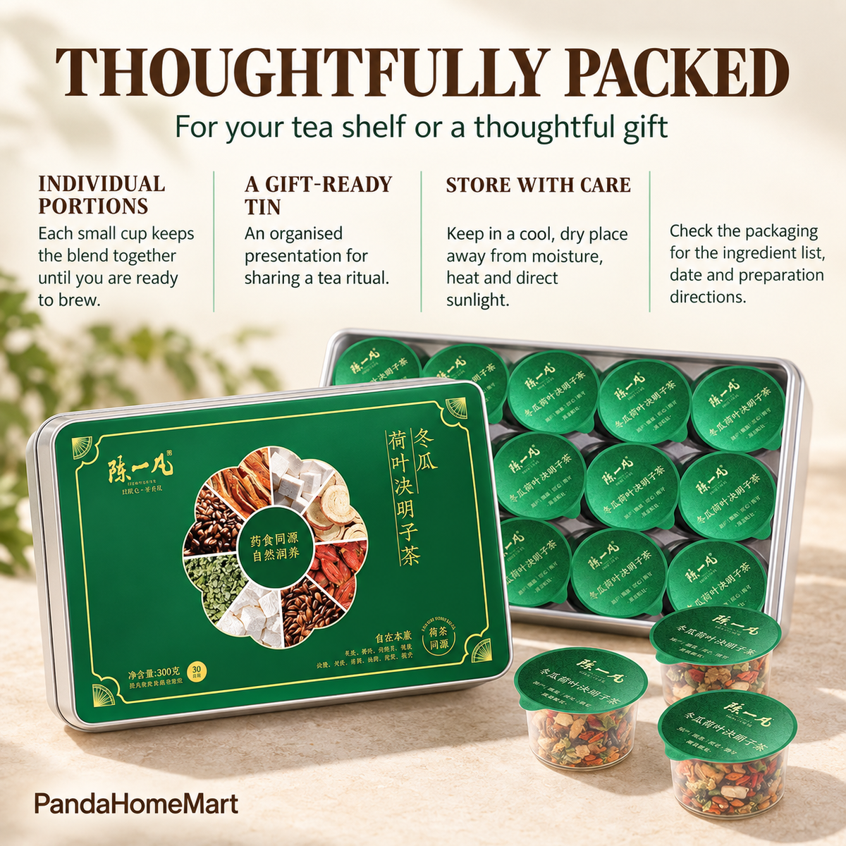 Winter Melon, Lotus Leaf & Cassia Seed Tea Pods™ — 30 Pods