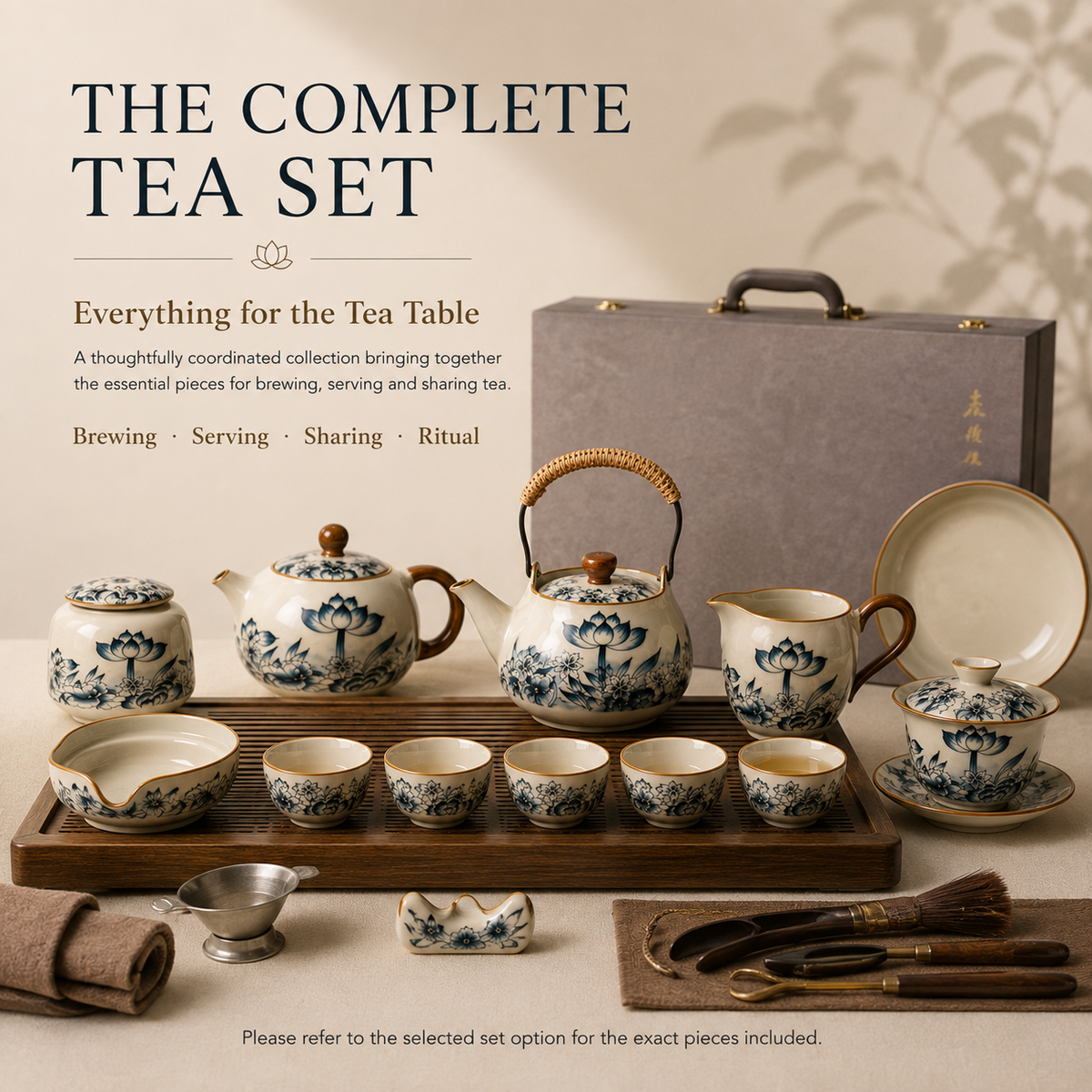 Lotus Blossom Ru Ware Gongfu Tea Set – Complete Tea Set