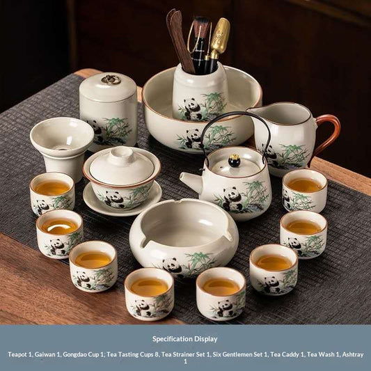 Ultimate Deluxe Panda Gongfu Tea Set - 15-Piece Chinese Ceramic Kit with Gaiwan, Teapot & Full Tools | Adorable Bamboo Panda Porcelain Ceremony Set (Copy)