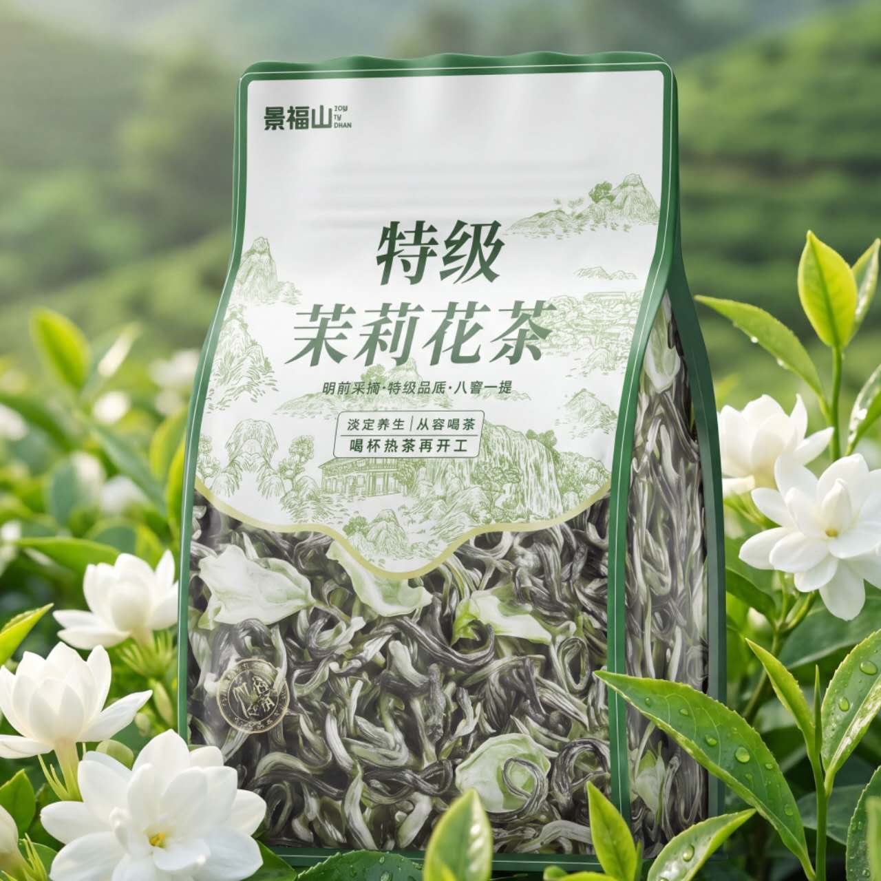 Special Grade Ming Qian Jasmine Flower Tea – Premium Eight-Cellaring Mo Li Hua Cha | Master Crafted Floral Oolong