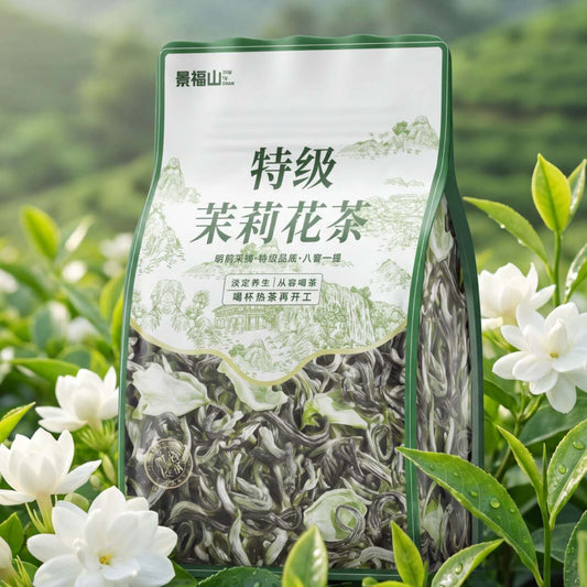 Special Grade Ming Qian Jasmine Flower Tea – Premium Eight-Cellaring Mo Li Hua Cha | Master Crafted Floral Oolong