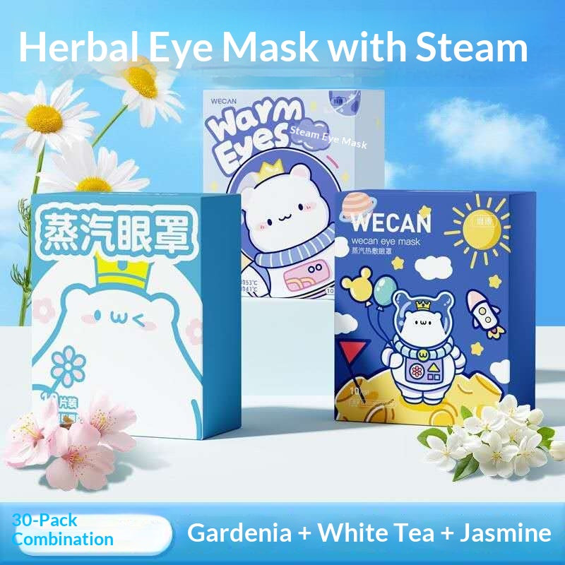 Cute Cartoon Steam Eye Mask Set – Self Heating Warm Eye Masks for Sleep, Eye Relaxation, Travel & Kawaii Bedtime Self Care