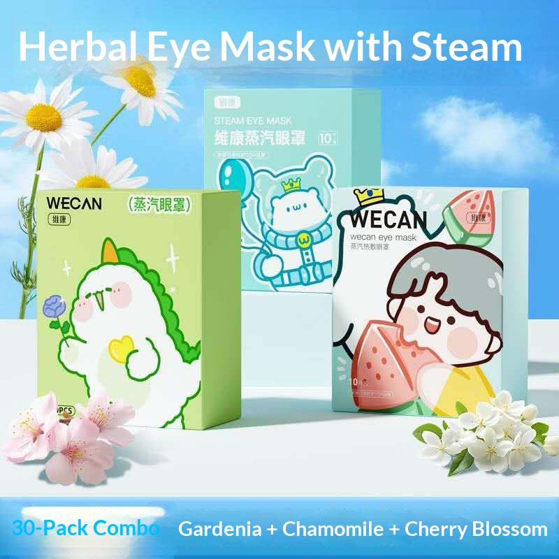 Cute Cartoon Steam Eye Mask Set – Self Heating Warm Eye Masks for Sleep, Eye Relaxation, Travel & Kawaii Bedtime Self Care
