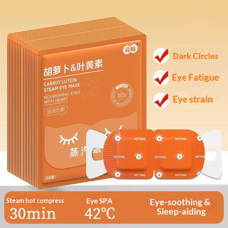 Hetong Steam Eye Mask Set – Honeysuckle, Cassia Seed & Lutein Self Heating Eye Masks for Sleep, Eye Relaxation & Digital Eye Fatigue Relief