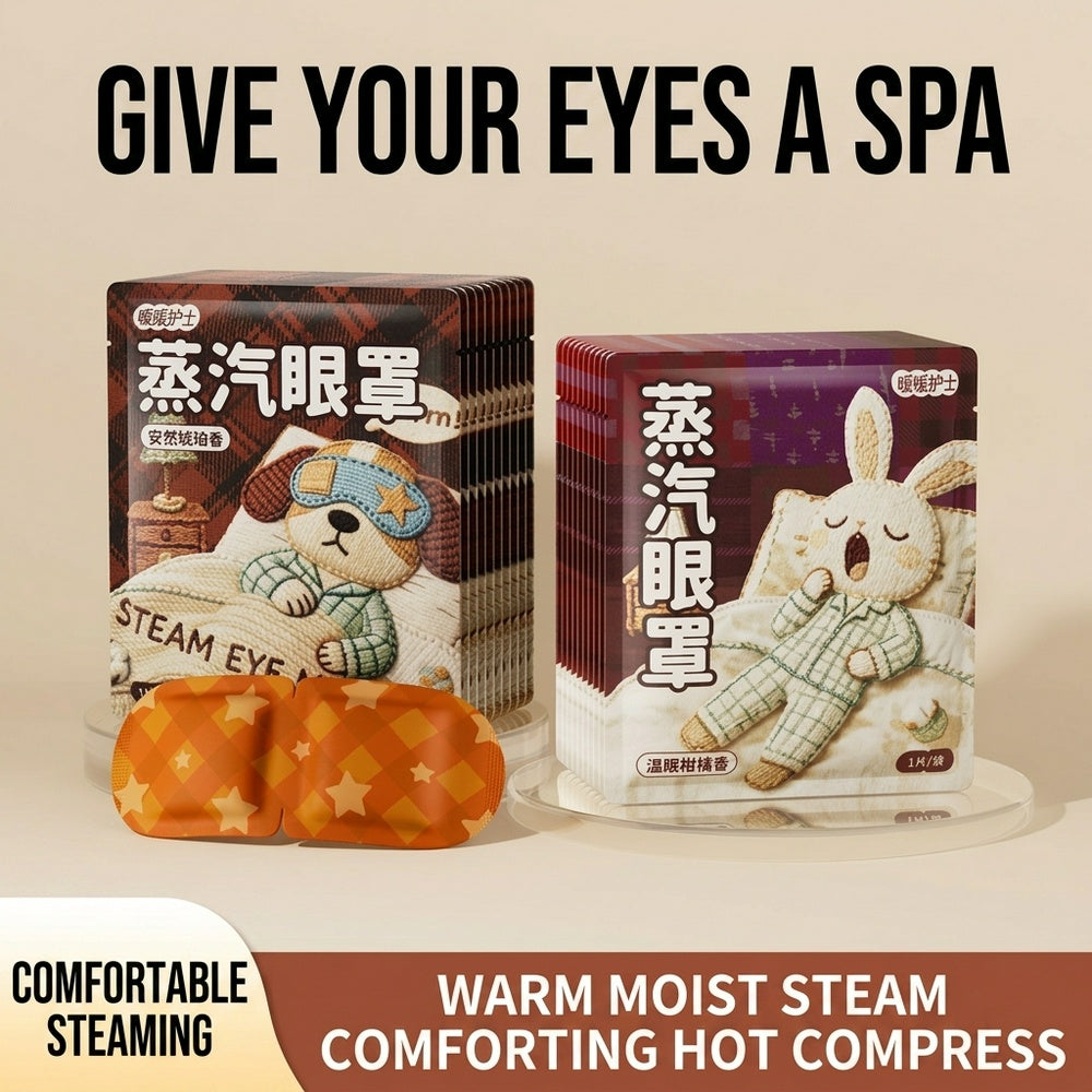Cozy Animal Steam Eye Mask – Warm Eye SPA For Better Sleep, Relaxation & Everyday Self-Care