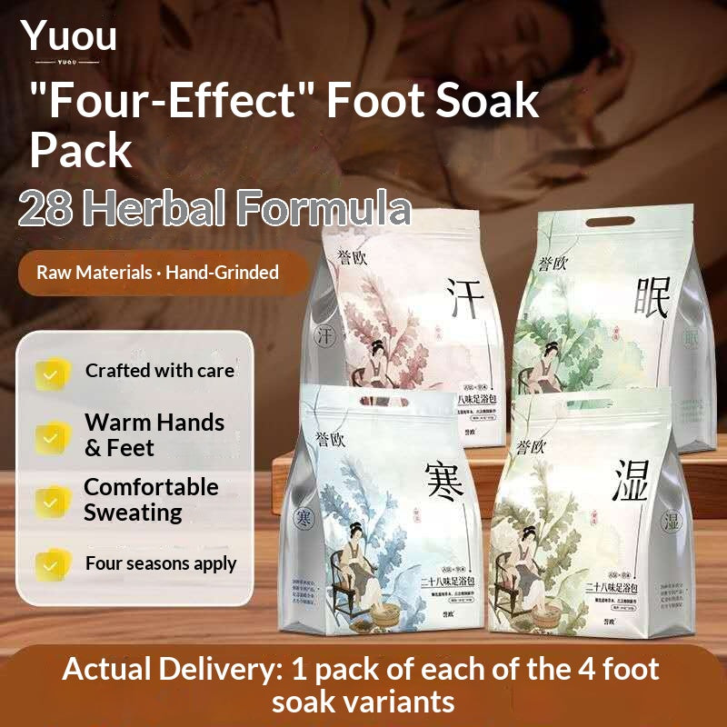 Traditional Chinese Herbal Foot Soak Pack – Oriental Wellness Foot Bath for Sleep, Detox & Relaxation | Mugwort Ginger Spa Soak for Home Self-Care