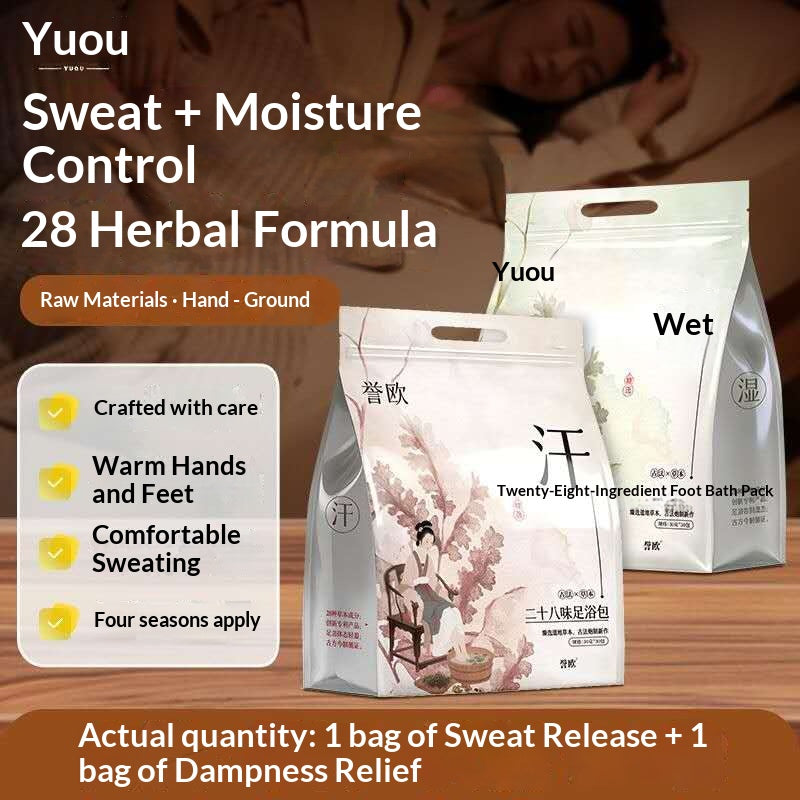 Traditional Chinese Herbal Foot Soak Pack – Oriental Wellness Foot Bath for Sleep, Detox & Relaxation | Mugwort Ginger Spa Soak for Home Self-Care