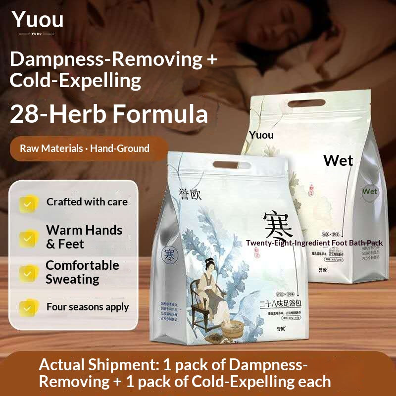 Traditional Chinese Herbal Foot Soak Pack – Oriental Wellness Foot Bath for Sleep, Detox & Relaxation | Mugwort Ginger Spa Soak for Home Self-Care