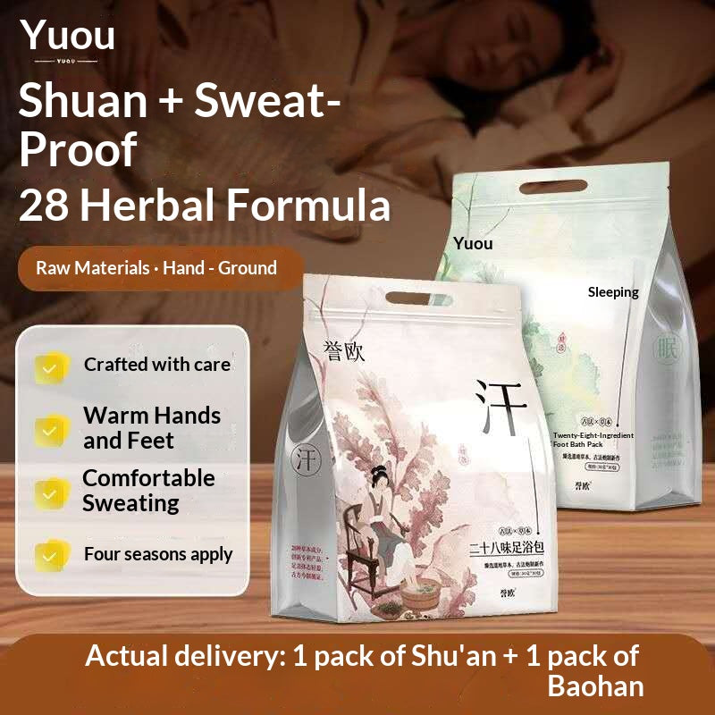 Traditional Chinese Herbal Foot Soak Pack – Oriental Wellness Foot Bath for Sleep, Detox & Relaxation | Mugwort Ginger Spa Soak for Home Self-Care