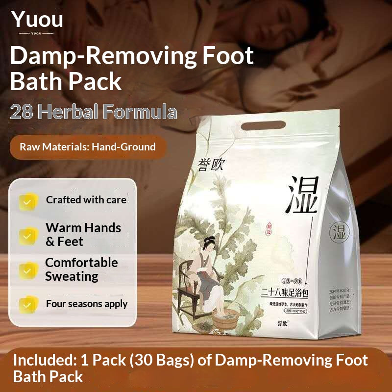 Damp Relief Herbal Foot Soak Pack – Traditional Chinese Herbal Foot Bath for Relaxation, Warmth & Oriental Wellness | 28-Herb Home Spa Ritual