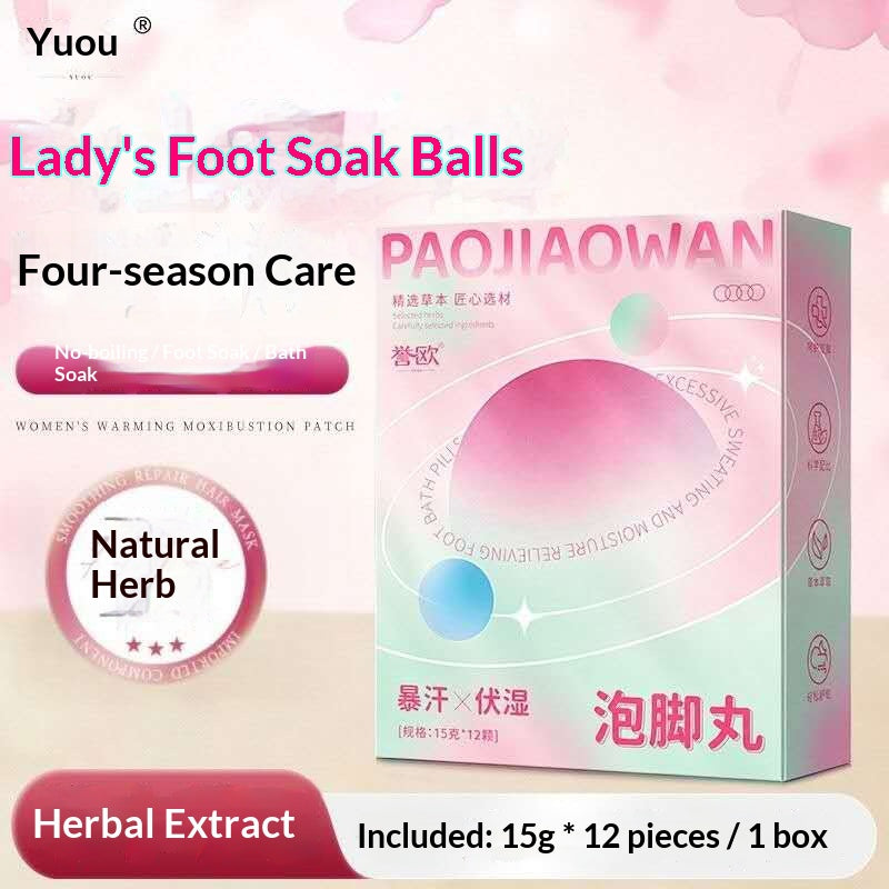 Women’s Herbal Foot Soak Balls – Oriental Spa Foot Bath with Mugwort, Ginger, Rose & Lavender | Relaxing Home Wellness Ritual