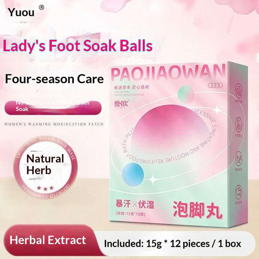 Women’s Herbal Foot Soak Balls – Oriental Spa Foot Bath with Mugwort, Ginger, Rose & Lavender | Relaxing Home Wellness Ritual