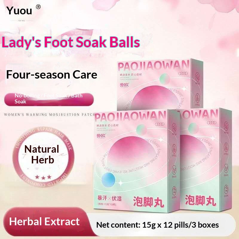 Women’s Herbal Foot Soak Balls – Oriental Spa Foot Bath with Mugwort, Ginger, Rose & Lavender | Relaxing Home Wellness Ritual