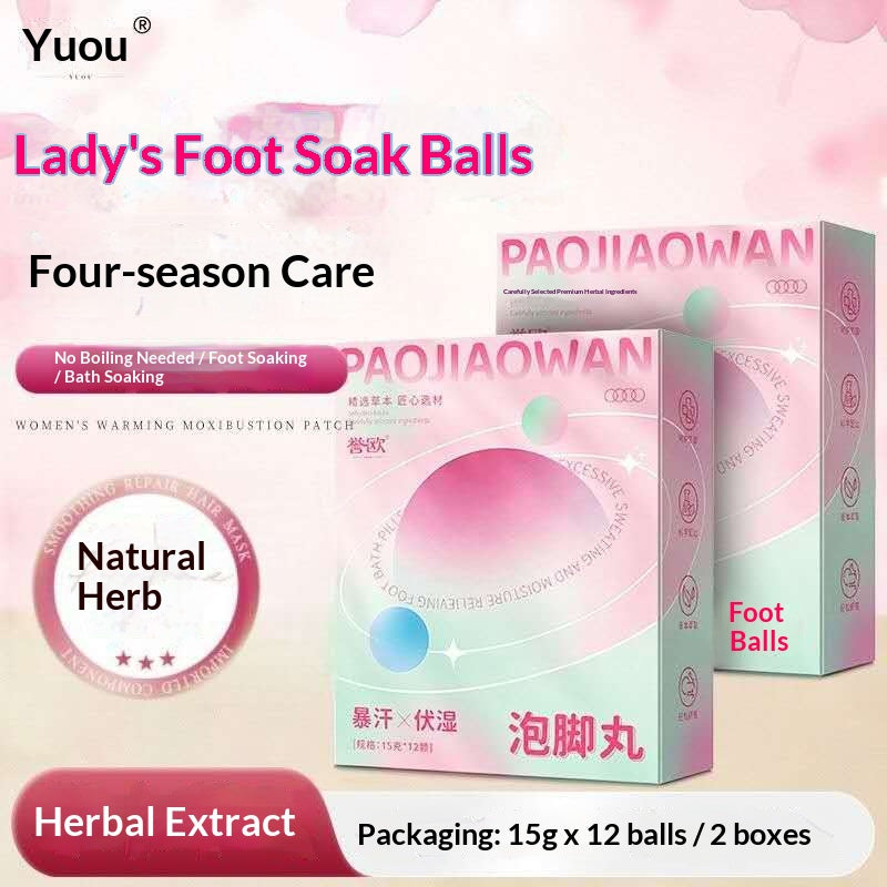 Women’s Herbal Foot Soak Balls – Oriental Spa Foot Bath with Mugwort, Ginger, Rose & Lavender | Relaxing Home Wellness Ritual