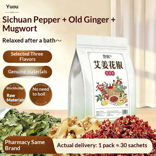 Ginger Mugwort & Sichuan Pepper Herbal Foot Soak Bags – Traditional Chinese Warming Foot Bath for Relaxation & Sleep | Oriental Home Spa Wellness
