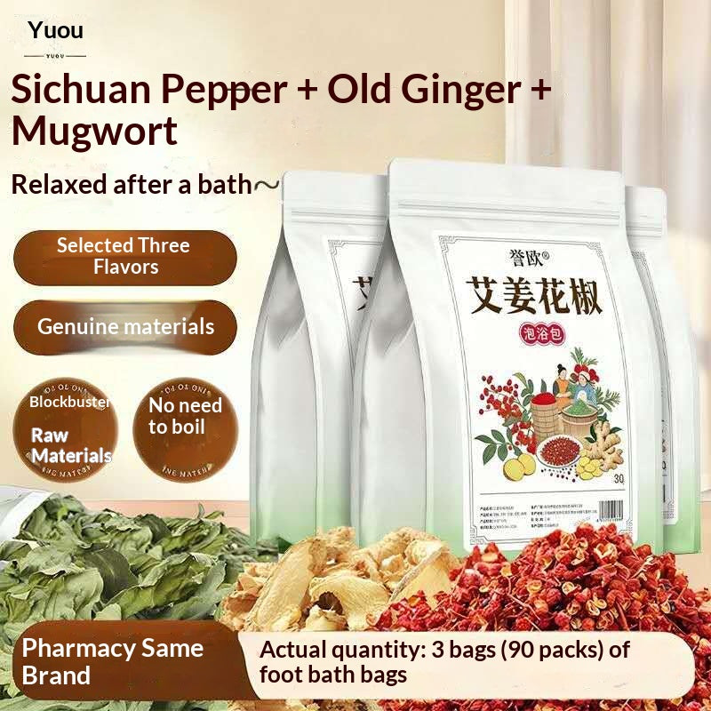 Ginger Mugwort & Sichuan Pepper Herbal Foot Soak Bags – Traditional Chinese Warming Foot Bath for Relaxation & Sleep | Oriental Home Spa Wellness