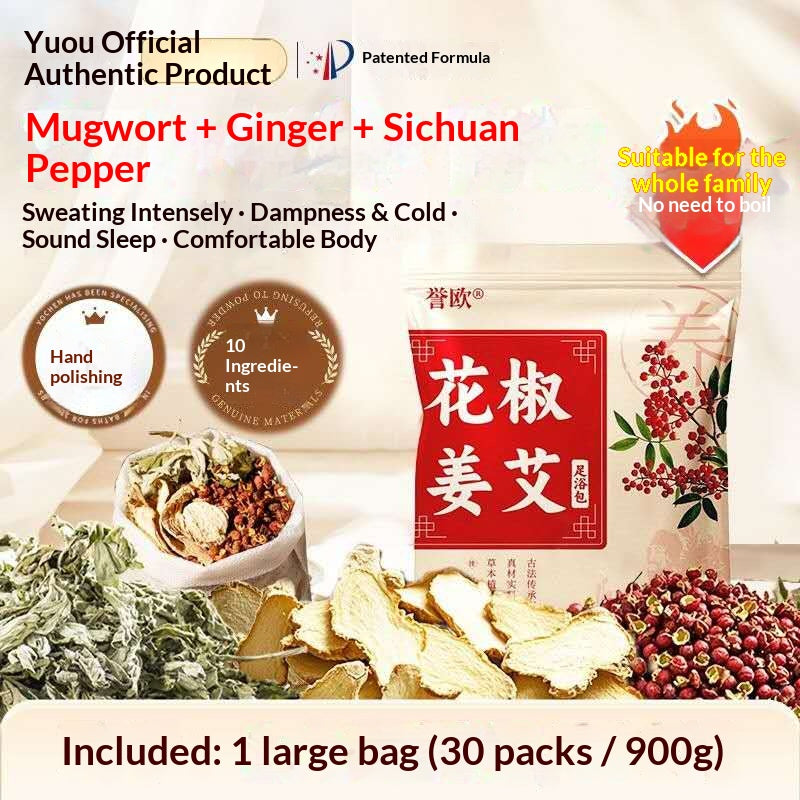 inger Mugwort & Sichuan Pepper Foot Soak Bags – Traditional Chinese Herbal Foot Bath for Relaxation & Warming Wellness | Oriental Home Spa Ritual