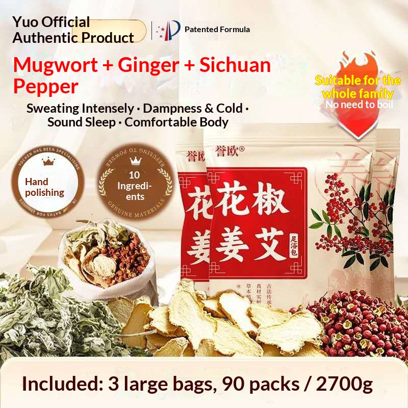 inger Mugwort & Sichuan Pepper Foot Soak Bags – Traditional Chinese Herbal Foot Bath for Relaxation & Warming Wellness | Oriental Home Spa Ritual