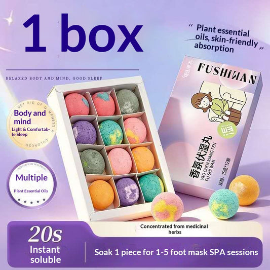 Aromatherapy Foot Soak Balls Gift Set – Relaxing Botanical Foot Bath Bombs for Home Spa & Sleep Wellness | Oriental Self-Care Ritual