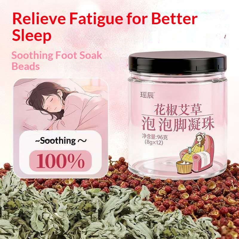 Chinese Herbal Foot Soak Beads – Mugwort & Sichuan Pepper Relaxing Foot Bath for Sleep, Warmth & Oriental Wellness | Home Spa Self-Care Ritual