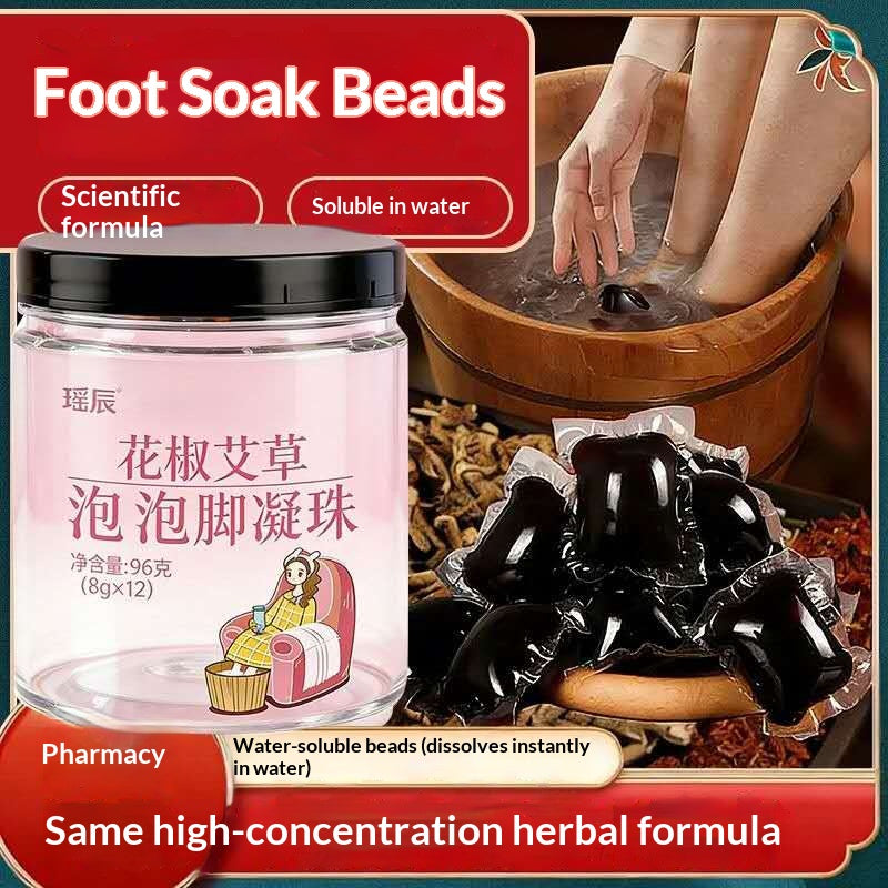 Chinese Herbal Foot Soak Beads – Mugwort & Sichuan Pepper Relaxing Foot Bath for Sleep, Warmth & Oriental Wellness | Home Spa Self-Care Ritual