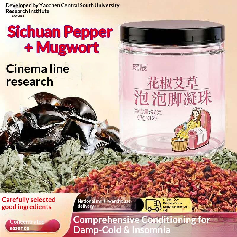 Chinese Herbal Foot Soak Beads – Mugwort & Sichuan Pepper Relaxing Foot Bath for Sleep, Warmth & Oriental Wellness | Home Spa Self-Care Ritual