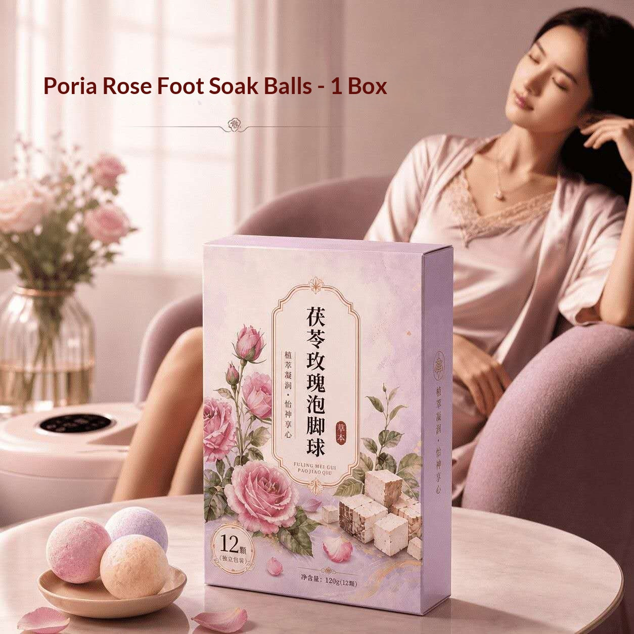 Rose Mugwort Herbal Foot Soak Balls – Botanical Aromatherapy Foot Bath for Relaxation, Soft Skin & Oriental Wellness | Luxury Home Spa Ritual