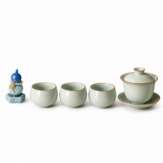Red Rock Heritage Tea Cup & Gaiwan Set™ | Traditional Chinese Gongfu Tea Set with Luxury Gift Box