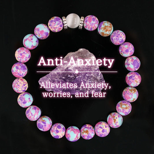 2pcs Anti-Anxiety Bracelet - Calming Crystal Bracelet for Anxiety Relief, Reduce Worry & Fear, Inner Peace