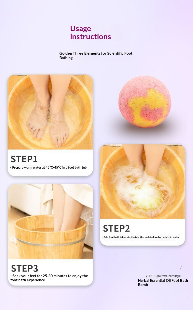 Aromatherapy Foot Soak Balls Gift Set – Relaxing Botanical Foot Bath Bombs for Home Spa & Sleep Wellness | Oriental Self-Care Ritual