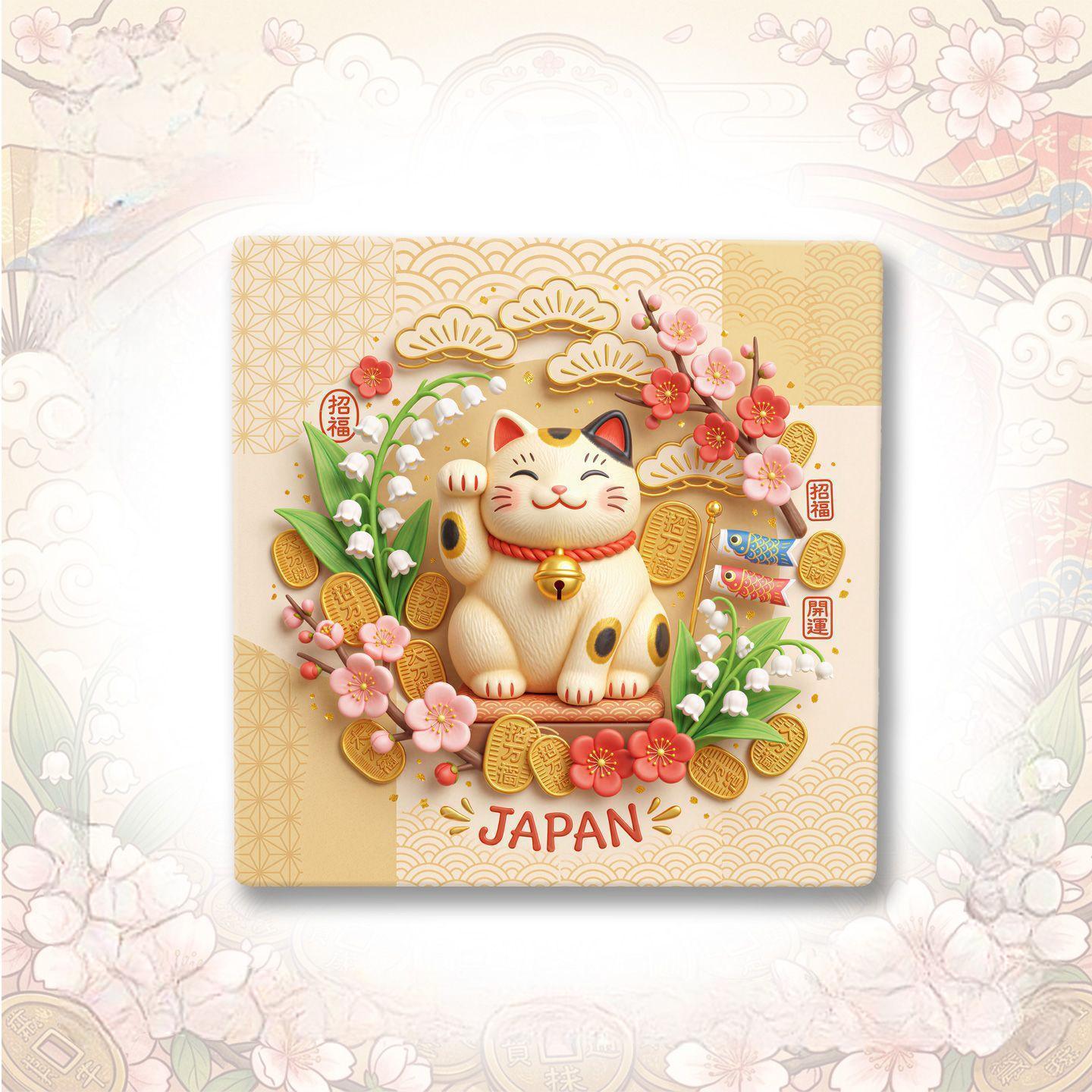Japan Cultural Collection Fridge Magnet Set™ (Set of 5) Tokyo • Osaka • Maneki Neko • Japanese Cuisine • Traditional Japanese Art